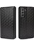 Baskı 3D Rhombus Katlanabilir Stand Deri Kılıf Samsung Galaxy S21 Fe 5g-Black (Yurt Dışından) 1
