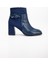 Süet ve Kroko Deri Küçük Kemerli Lacivert Kadın Kalın Topuklu Bot 3