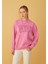 Kadın Pembe Nyc Baskılı Oversize Sweatshirt 2