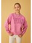 Kadın Pembe Nyc Baskılı Oversize Sweatshirt 4