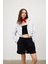 Kadın Kar Melanj Kapüşonlu Şardonlu Crop Sweatshirt 1