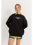 Kadın Siyah New York City Baskılı Oversize Sweatshirt 1