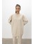 Oversize Basic 3 Iplik Diagonel Kumaş Şardonsuz Uzun Sweatshirt 2