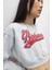 Santa Barbara Baskılı Kar Melanj Şardonlu Crop Sweatshirt 1