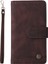 Scratch-Proof Stripes Baskılı Cilt Dokunuşu Cüzdanı Deri Kapak Kartı Yuvaları Samsung Galaxy A52 4G/5G/A52S 5g-Brown Için Fermuar Cepi ile Telefon Kılıf (Yurt Dışından) 2