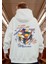 Street Wear Rubik Küp Baskılı Oversize Ecru Kapşonlu Hoodie Sweatshirt 1