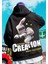 Touz Moda Street Wear Alien Rabbit Baskılı Oversize  Siyah Kapşonlu Hoodie Sweatshirt 1