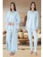 Lohusa Sabahlıklı Pijama Takımı Mavi - 7044 1