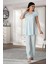 Dantelli Lohusa Pijama Takımı Mavi - 5012 1
