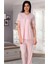 Dantelli Lohusa Pijama Takımı Pembe - 5042 1