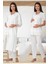 Lohusa Sabahlıklı Pijama Takımı Ekru - 8024 1