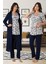 Lohusa Sabahlıklı Pijama Takımı Lacivert - 8014 1