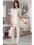 Dantelli Lohusa Pijama Takımı Ekru - 5042 1