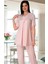Dantel Yakalı Lohusa Pijama Takımı Pembe - 5032 1