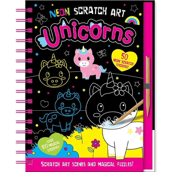 Neon Scratch Art Unicorns - Connie Isaacs