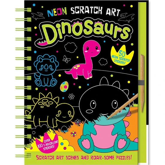 Neon Scratch Art Dinosaurs - Bethany Carr