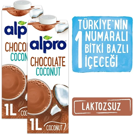 Alpro Çikolata Hindistan Cevizi Içeceği 2 x 1 lt Laktozsuz Bitkisel Vegan Süt