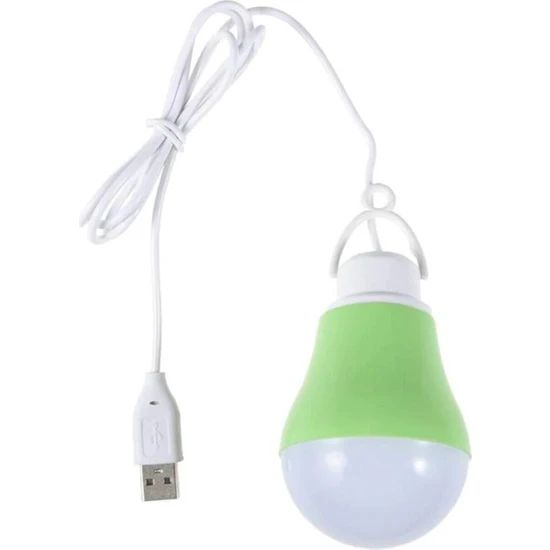 Sge Teknoloji Yeşil Renk USB Girişli Yüksek Işık Taşınabilir LED Ampül Işık Kamp Çadır