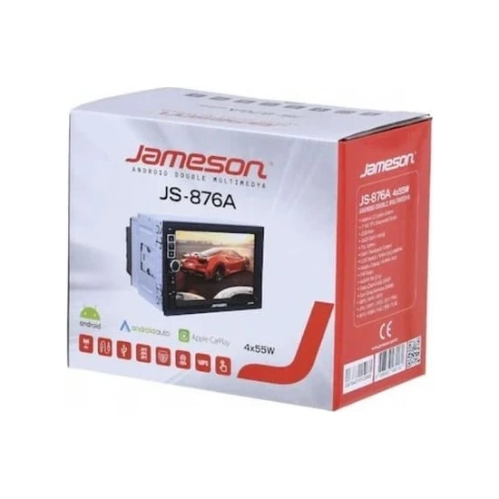 Jameson Garaj Dünyası Jameson JS-876A 4X55W Ses Çıkış Gücü Car Play Android 12 Double Multimedya Teyp