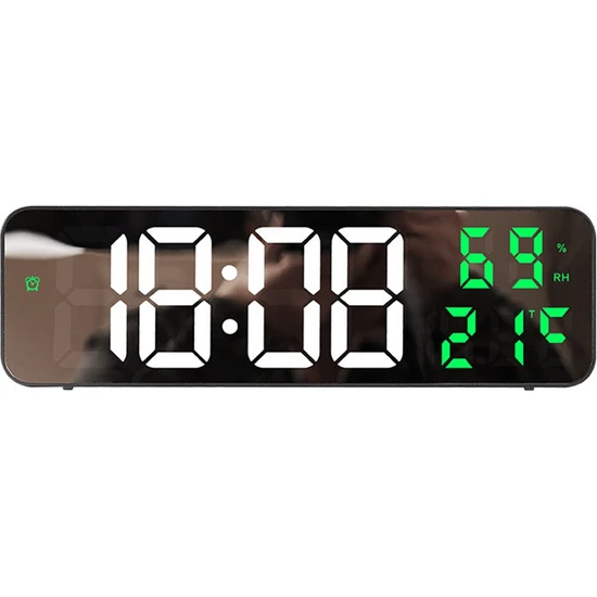 Hermoso Dijital Duvar Saati ve Nem Göstergesi 12/24H Elektronik LED Saat (Yurt Dışından)