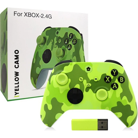 Konsol Plus Xbox 9. Nesil Kablosuz Gamepad Yeşil Kamuflaj 2.4g