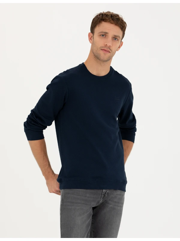 Pierre Cardin Erkek Koyu Lacivert Regular Fit Sweatshirt 50279557-VR100