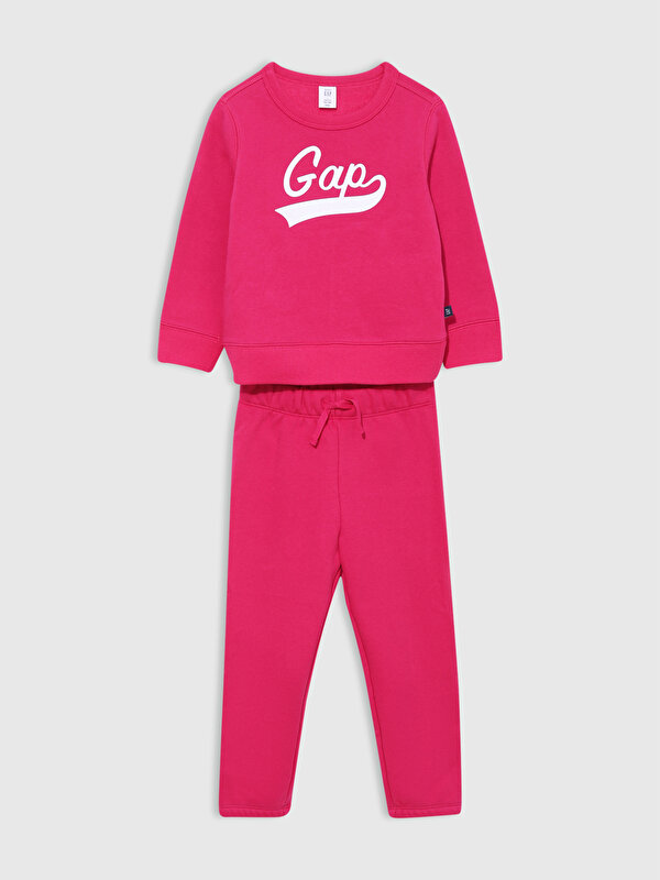 Gap Kız Bebek Koyu Pembe 2'Li Fleece Outfit Set