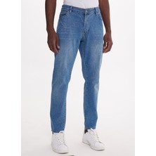 The Crow Normal Bel Dar Mavi Erkek Denim Pantolon TC5002