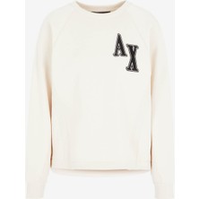 Armani Exchange Bisiklet Yaka Düz Ekru Kadın Sweatshırt 6RYM48