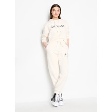Armani Exchange Kapüşon Yaka Baskılı Ekru Kadın Sweatshırt 6RYM95