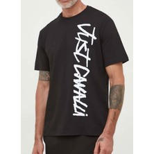 Just Cavalli Bisiklet Yaka Siyah Erkek T-Shirt 75OAHI02