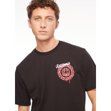 Just Cavalli Bisiklet Yaka Siyah Erkek T-Shirt 75OAHG03