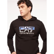 Ea7 Kapüşon Yaka Siyah Erkek Sweatshırt 6RPM62PJ05Z1200