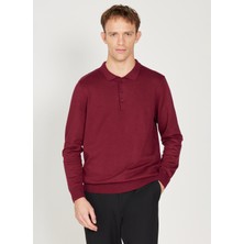 ALTINYILDIZ CLASSICS Erkek Bordo Standart Fit Normal Kesim Polo Yaka Triko Kazak