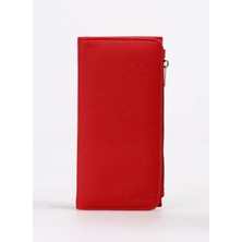Fabrika Kırmızı Kadın 10x19x2 cm Vegan Cüzdan Frk 505 Pr