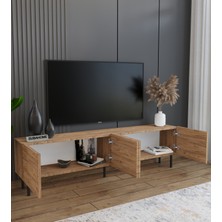 Suba Home Subahome Minimalist Demir Ayaklı Ahşap Görünümlü Tv Ünitesi -Ideal Ebatlarla Modern Tasarım