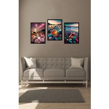 KutuTR Notpa 3'Lü Düşler Sahili Tablo Seti 21 x 30 Set 2
