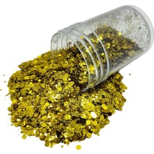 Epoksi Süsleme Glitter Açık Sarı Gold  Pul 5 gr