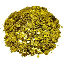 Epoksi Süsleme Glitter Açık Sarı Gold  Pul 5 gr