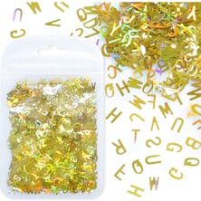 Epoksi Süsleme Glitter  Harf Pul Gold 5 gr