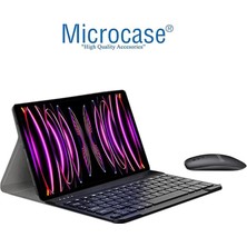 Microcase Samsung Galaxy Tab S9 Fe Plus X610 12.4 Inch Tablet Bluetooth Klavye ve Mouse + Standlı Kılıf - Bkk6