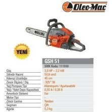 Oleo-Mac Gsh 51 Motorlu Testere 3 Hp 3.25-36 Diş