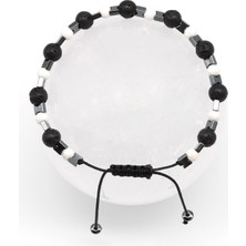 Alibaba Doğaltaş Shell - Lav - Hematit Doğal Taş Makrome Örme Bileklik