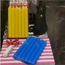 Iv Candles Homedecor 6'lı Mavi Bakkal Mumu