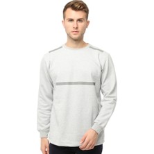 As kurumsal Reflektörlü 2 Iplik Sıfır Yaka Sweatshirt /gri