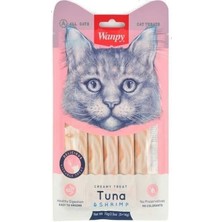 Wanpy Ton Balıklı ve Karidesli Sıvı Kedi Ödül Maması 5 x 14 gr