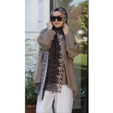 Flora Tekstil Sarmaşık Deteyalı Leopar Şal 205 x 75 LOŞ2317