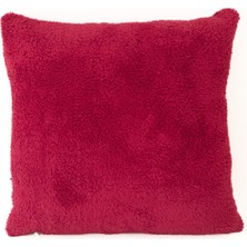 Sk Home Çift Taraflı Kuzu Peluş Teddy Puffy Polar Dekoratif Hediyelik Kırlent Kılıfı(Puffy-05)