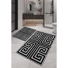 Dijital Baskılı Yıkanabilir Kaymaz Kaydırmaz Dot Taban Dekoratif Modern Banyo Paspas TAKIMI(BPS-878)