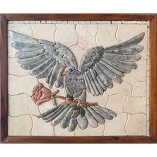 İbla Mosaic Arts Ibla Mozaık Mermer kuş tablosu